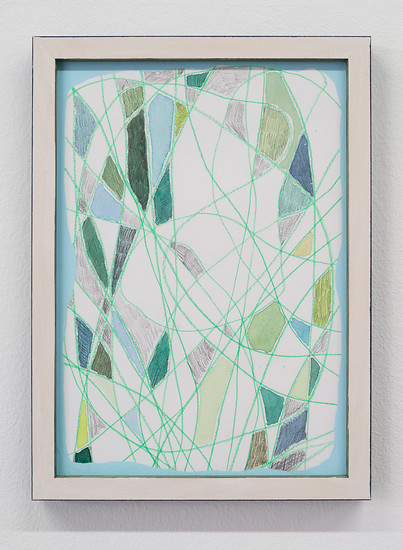 Rätsel Leben Labyrinth I - IV, 2019 – 30 x 21 cm; Bleistift, Farbstift, Aquarell, Gouache auf Papier mit farbig gefasstem Rahmen; Foto: Annette Kradisch