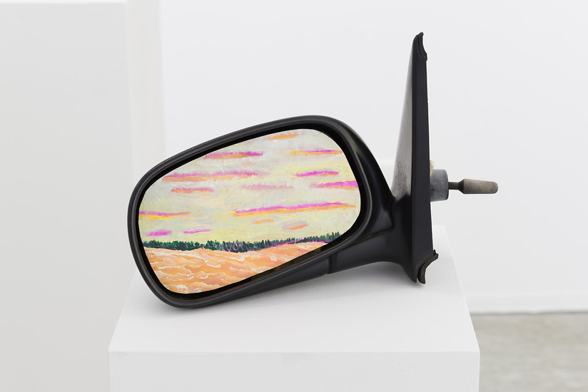 Andreas  Töpfer, Spiegel #3, 2017 – ca. 25 x 25 cm - 35 x 35 cm; Acryl auf Autospiegel