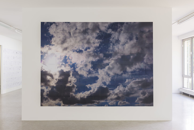 Olaf  Unverzart, clouds to go - Installation mit 480 Farbkopien, 2017 – 225 x 330 cm; Farbkopien