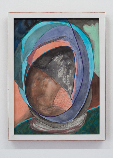 Du, 2019 – 40 x 30 cm; Bleistift, Farbstift, Tusche, Aqauell, Gouache auf Papier mit farbig gefasstem Rahmen; Foto: Annette Kradisch