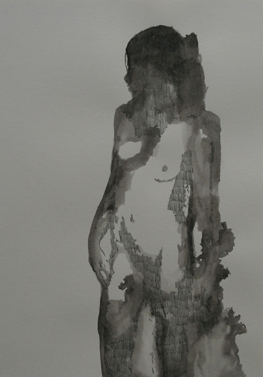 o. T., 2007 – 35 x 25 cm; Tusche und Bleistift auf Papier; Foto: Annette Kradisch